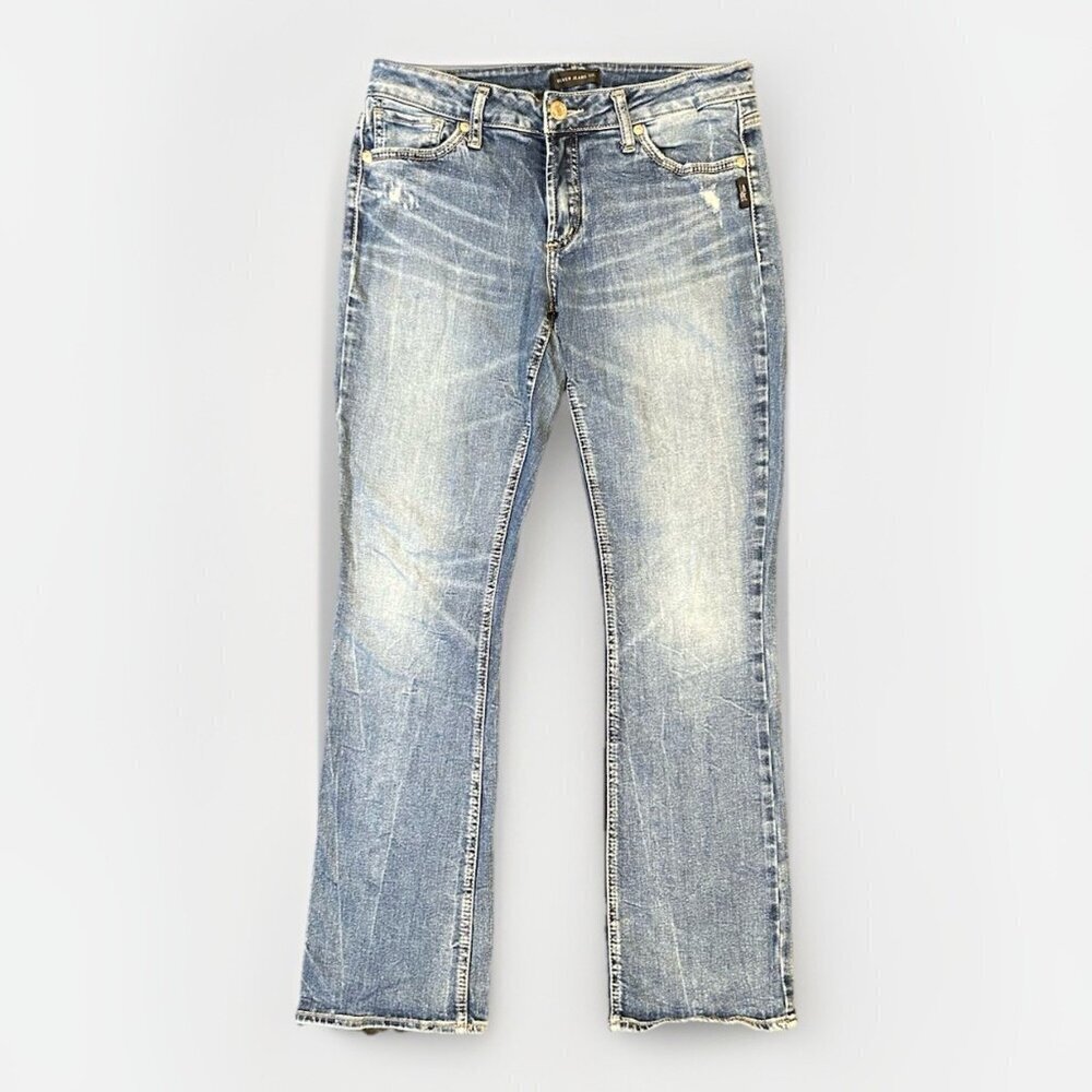 Silver Elyse Bootcut Jeans Curvy Fit Mid Rise Slim Women's Size W29 L31